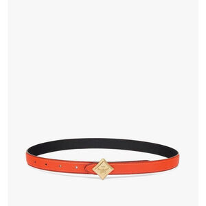 MCM Diamond Buckle Reversible Leather Belt Women's 95cm Size 10 Orange/blck